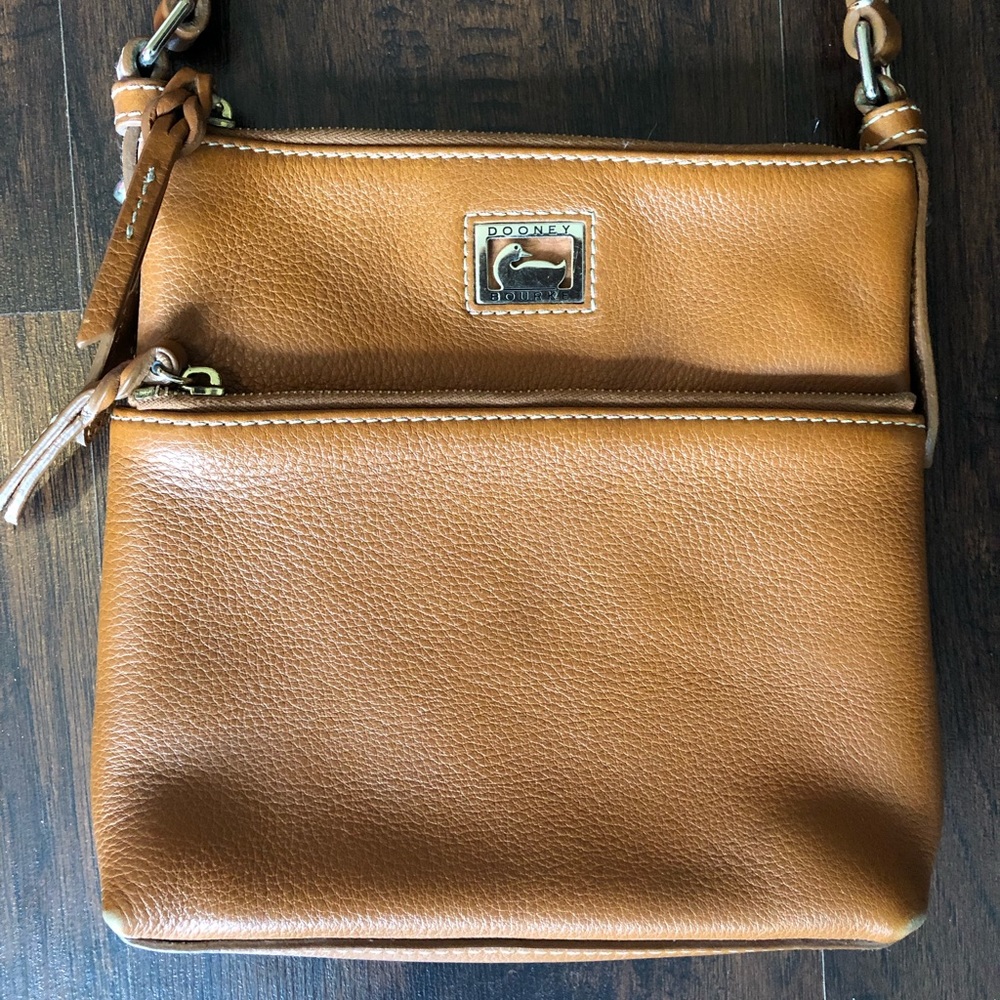 Dooney & Bourke Camel Leather Crossbody Purse